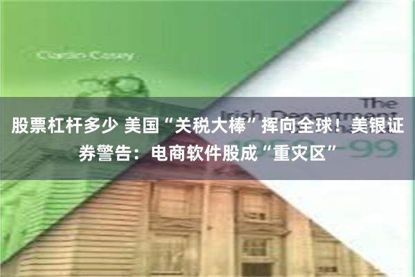 股票杠杆多少 美国“关税大棒”挥向全球！美银证券警告：电商软件股成“重灾区”