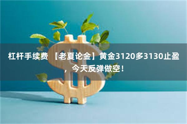 杠杆手续费 【老夏论金】黄金3120多3130止盈，今天反弹做空！