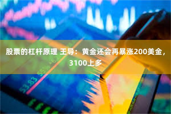 股票的杠杆原理 王导：黄金还会再暴涨200美金，3100上多