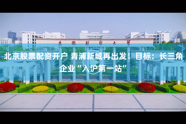 北京股票配资开户 青浦新城再出发！目标：长三角企业“入沪第一站”